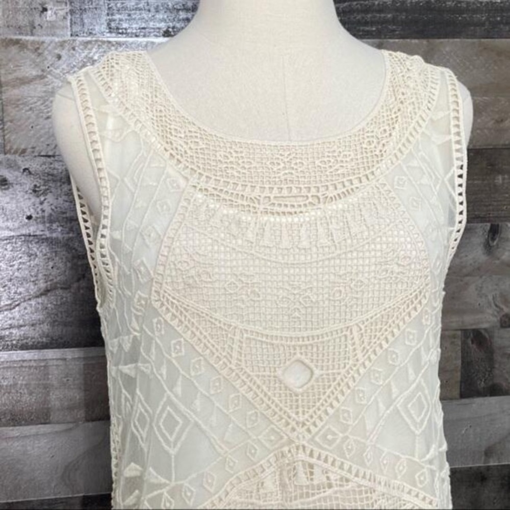Lupita cream crochet shirt dress